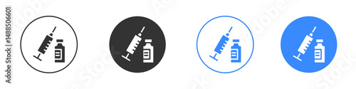 Vaccine vial icon editable flat vector illustration concept.