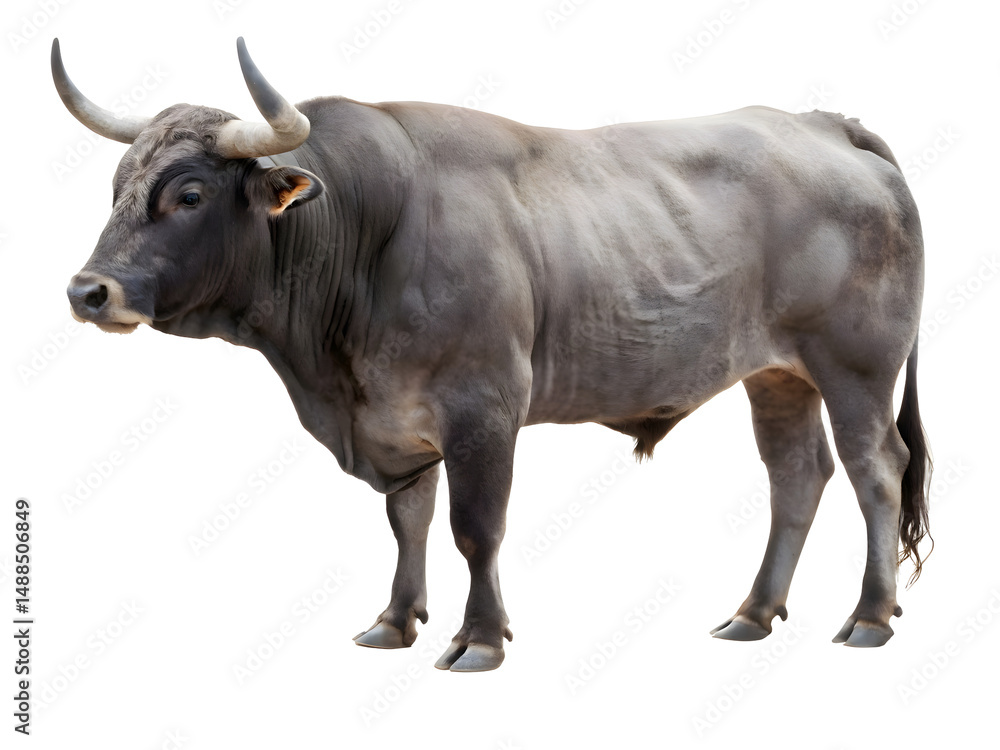 The black bull isolated on white background The black bull isolated on white background