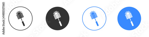 Toilet brush icon editable flat vector illustration concept.
