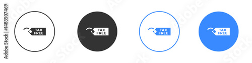 Tax free icon editable flat vector illustration concept.