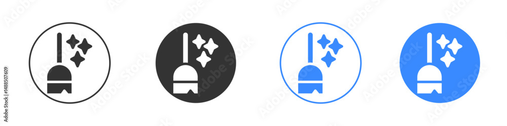 Obraz premium Sweeping icon editable flat vector illustration concept.