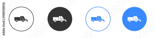 Snowplow icon editable flat vector illustration concept.