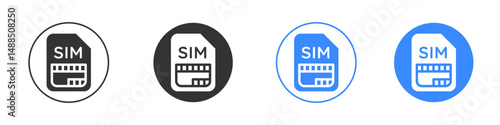 Sim card icon editable flat vector illustration concept.