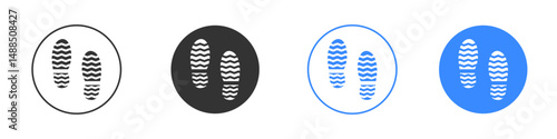 Shoe print icon editable flat vector illustration concept.
