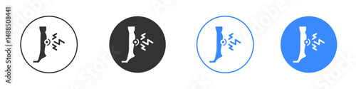 Shin pain icon editable flat vector illustration concept.