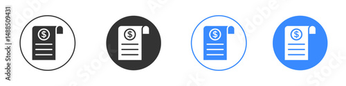 Receipt icon editable flat vector illustration concept.