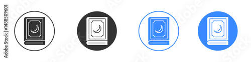 Quran book icon editable flat vector illustration concept.
