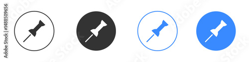 Push pin icon editable flat vector illustration concept.