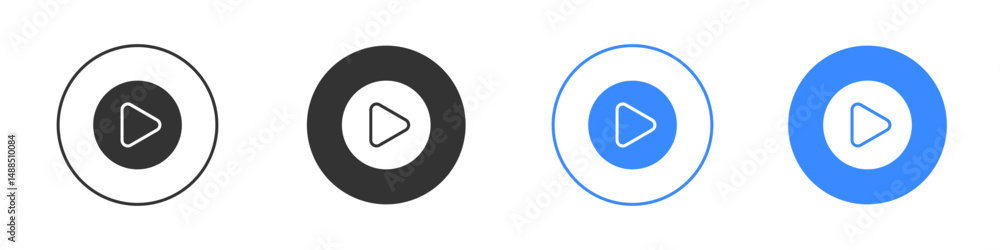 Play icon editable flat vector illustration concept. Play icon editable flat vector illustration concept.