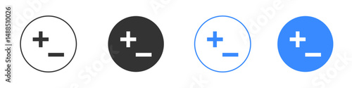 Plus minus icon editable flat vector illustration concept.