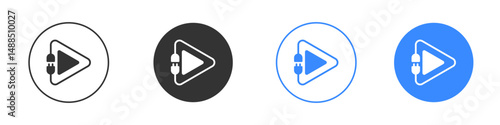 Plug and play icon editable flat vector illustration concept.