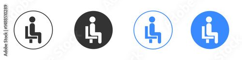 Person seat icon editable flat vector illustration concept.