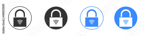 Nfc lock icon editable flat vector illustration concept.