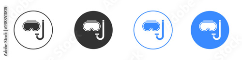 Mask snorkel icon editable flat vector illustration concept.