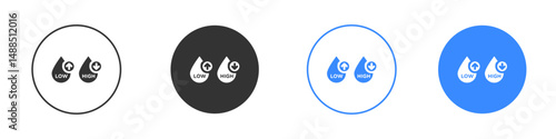 Low and high cholesterol icon editable flat vector illustration concept.