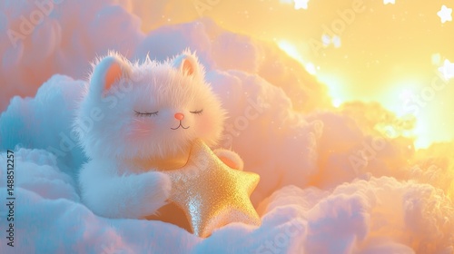 Dreamy Plush Cat Toy Soft, Silky Faux Fur Kitten Doll