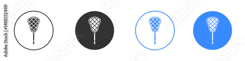 Lacrosse stick ball icon editable flat vector illustration concept.