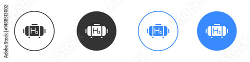 Hydrogen gas tank icon editable flat vector illustration concept.
