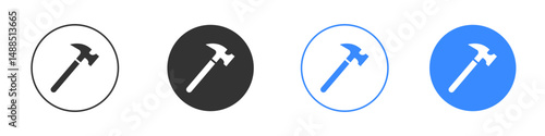 Hammer icon editable flat vector illustration concept.