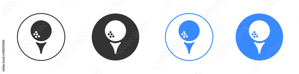Obraz premium Golf ball icon editable flat vector illustration concept.