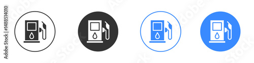 Gas station icon editable flat vector illustration concept.