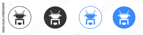 Fondue pot icon editable flat vector illustration concept.
