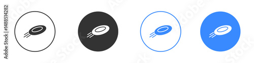 Flying disc icon editable flat vector illustration concept.