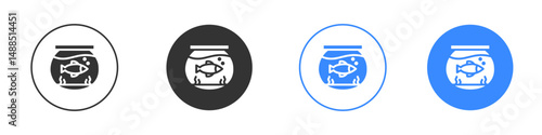 Fish bowl icon editable flat vector illustration concept.