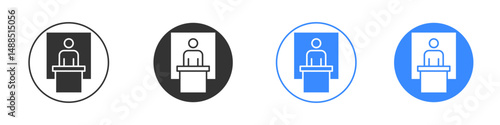 Exhibitor icon editable flat vector illustration concept.