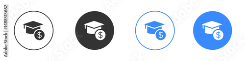Education cost icon editable flat vector illustration concept.