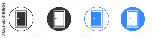 Door closed icon editable flat vector illustration concept.