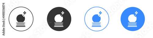 Crystal ball icon editable flat vector illustration concept.