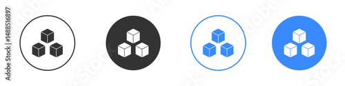 Cubes icon editable flat vector illustration concept.