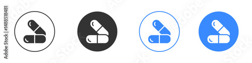 Capsule icon editable flat vector illustration concept.