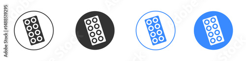 Blister drug pack icon editable flat vector illustration concept.
