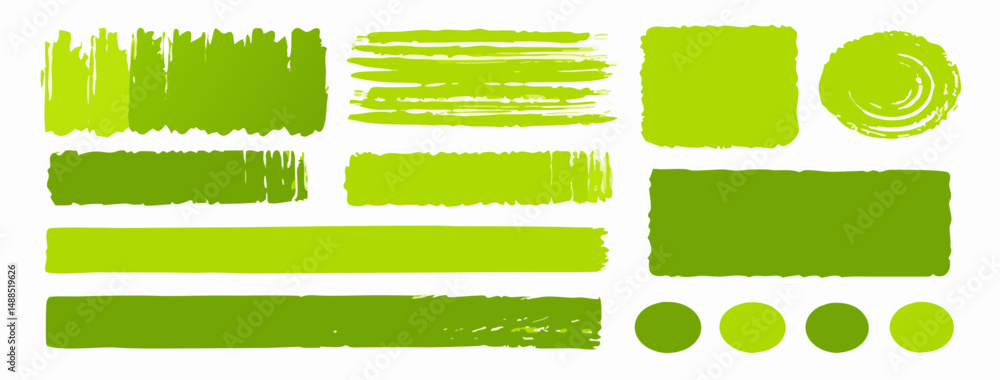 Obraz premium Green Paint Brush Strokes Texture Background