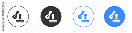 Approval stamp icon editable flat vector illustration concept.