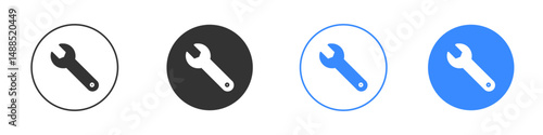 Wrench icon editable flat vector illustration concept.