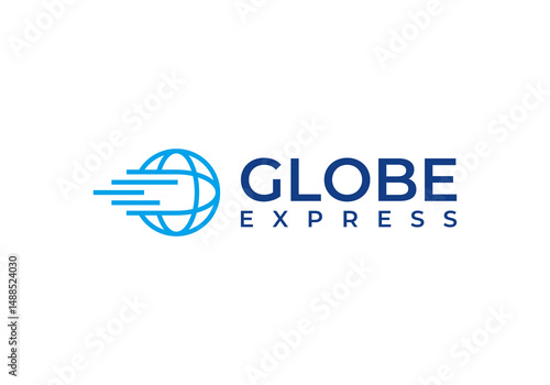 fast globe logo design. good for business global express logistics	