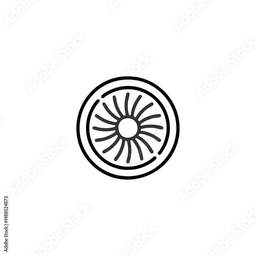 Turbo engine Propeller icon logo flat vector design