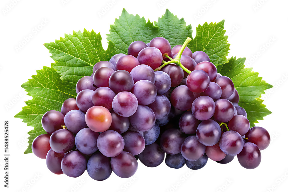 Fototapeta premium Fresh grape vine isolated transparent background.PNG