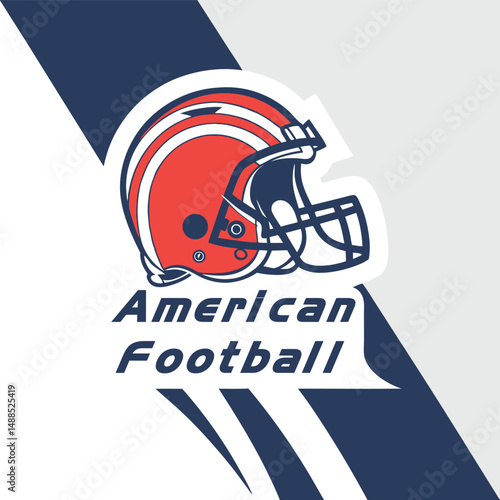 American Football Helmet Graphic Design Illustration