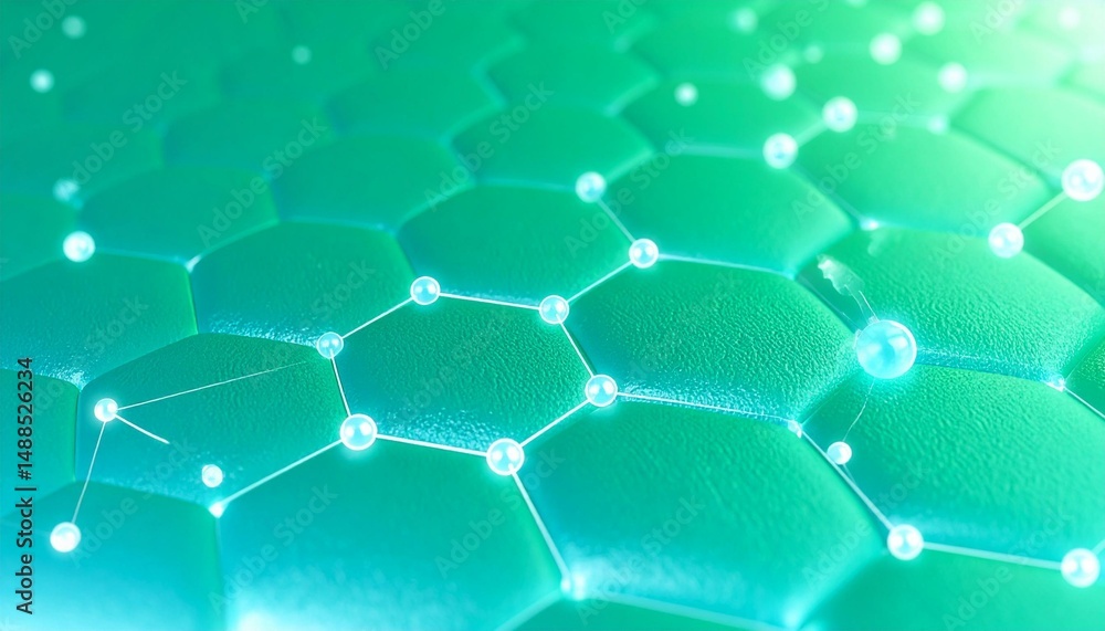 Obraz premium Abstract Green Cellular Network