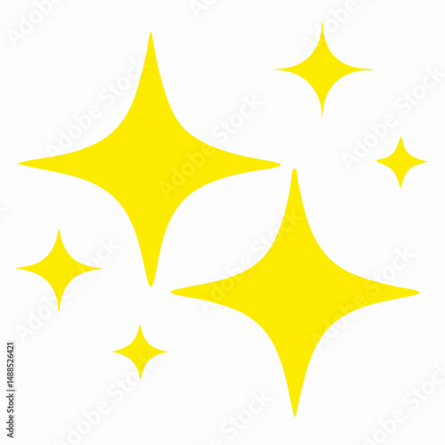 Yellow Sparkling Stars, Shiny Glitter Effect