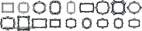 Collection of ornate and decorative vector frames for design elements