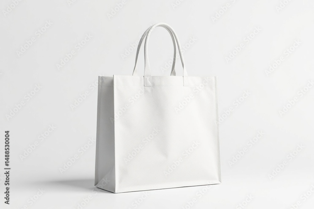 White fabric shopping bag, isolated on white backdrop, product, isolated White fabric shopping bag, isolated on white backdrop, product, isolated