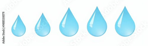 Water drop shape. Blue water drops set. Water or oil drop. Flat style Isolated on white background - stock vector