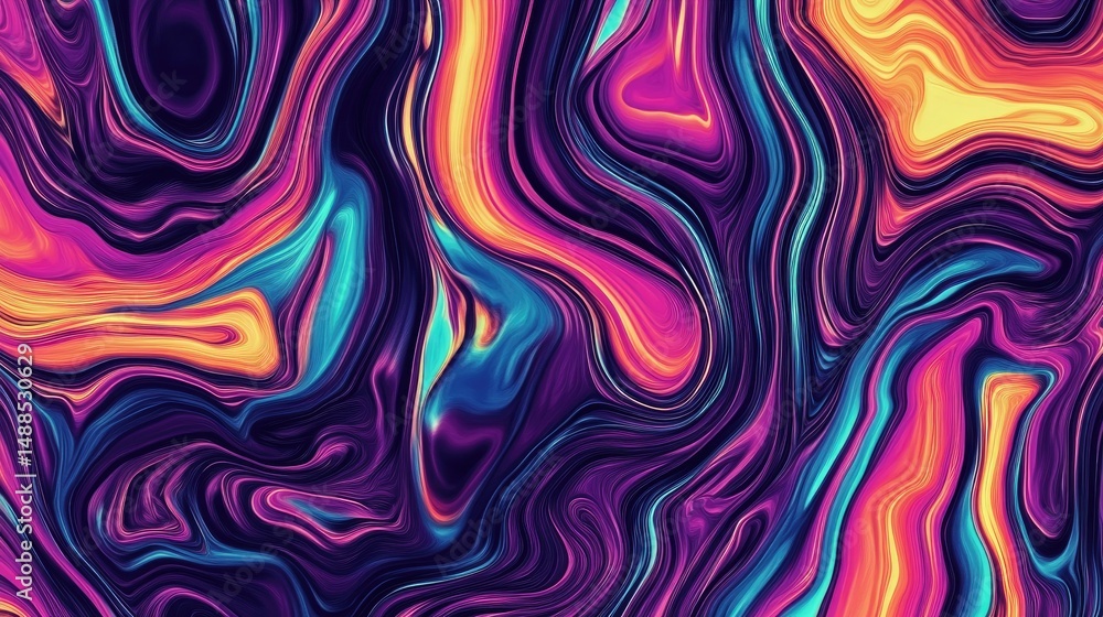 Fototapeta premium Vibrant, abstract design with flowing, colorful patterns.
