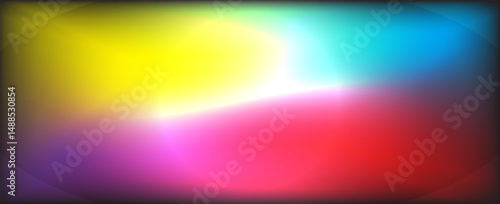 Abstract clear blue sky. Rainbow pastels. Light blue, pink and yellow color vector banner. Pastel gradient sky pattern. Blurred light fuzz colorful gradient background. Vector soft horizontal backdrop