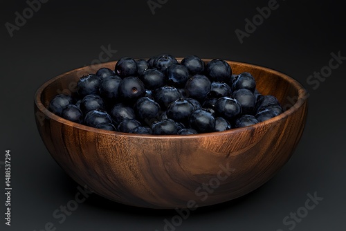 Wallpaper Mural bowl in wooden blueberries Torontodigital.ca